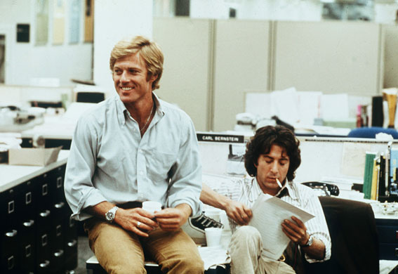 Gallery deepthroat dies : Robert Redford and Dustin Hoffman in  All The President's Men