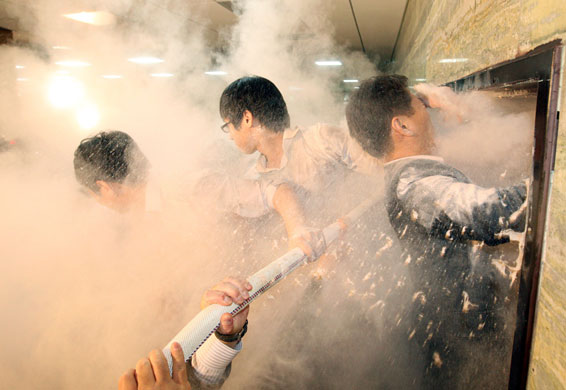Gallery 19 December 2008: Scuffles erupted in the South Korean parliament