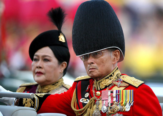 Gallery Thai politics: Thai King Bhumibol Adulyadej at his 81th birthday parade