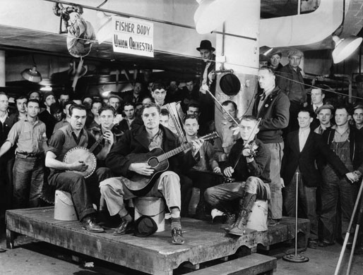 Gallery Michigan auto industry: striking workers at the Fisher body plant in Flint in 1937