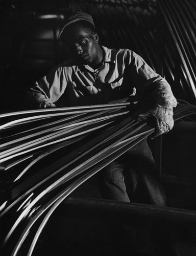 Gallery Michigan auto industry: Assembly Worker at Chrysler Automobile Factory in 1952 