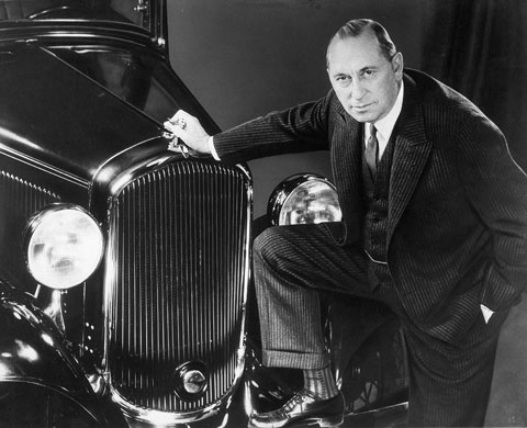 Gallery Michigan auto industry: Walter P Chrysler with the First Plymouth in 1932