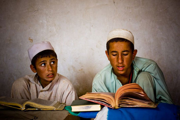 Gallery Life in Lashkar Gah: Young religious students in a madrassa in Lashkar Gah