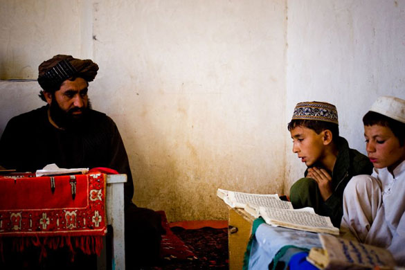 Gallery Life in Lashkar Gah: Young religious students in a madrassa in Lashkar Gah