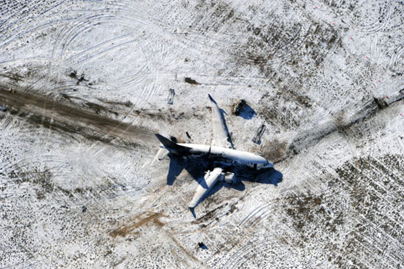 Gallery 22 December 2008: Denver, US: A plane after veering off a runway at the international airport