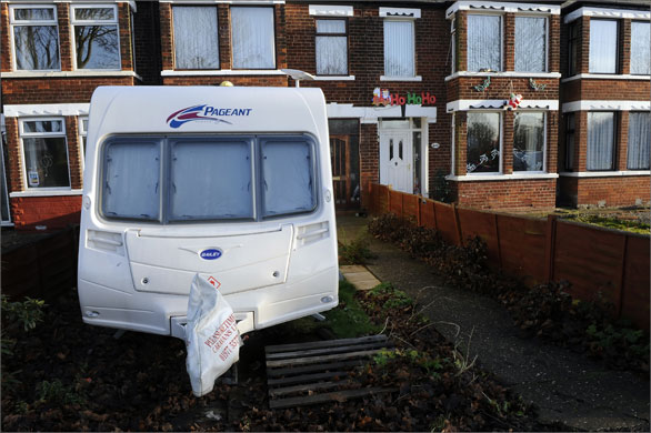 Gallery Hull flooding: Hull flooding: A caravan outside a house