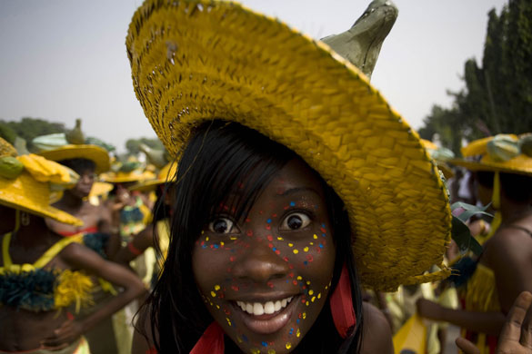 Gallery 24 hours in pictures: A participant at the annual Calabar carnival in Nigeria's Delta region