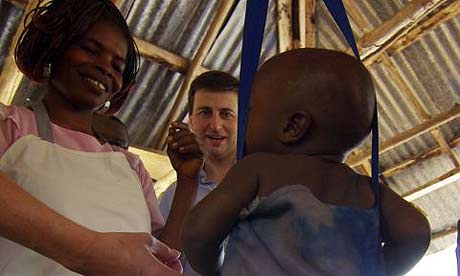 International development secretary Douglas Alexander at a health clinic in Sierra Leone