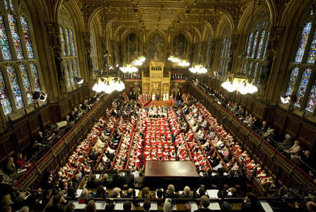 Queen Elizabeth II delivers her speech during the State Opening of Parliament in London