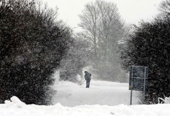 Gallery December snow: Heavy snow blocks a driveway in Castleside, County Durham