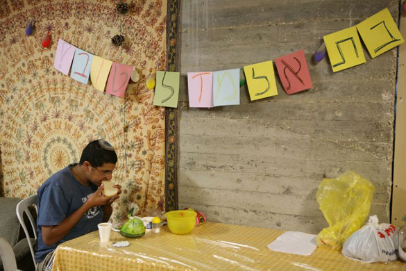 Gallery Hebron: A  Jewish settler eats his lunch in the 'Peace House'
