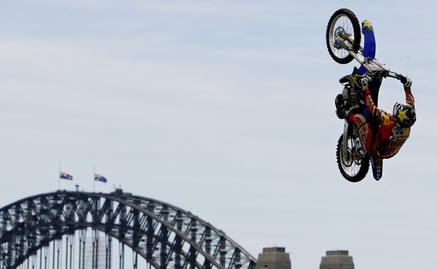 Gallery Sport picture highlights: Cameron Sinclair attempts a double backflip