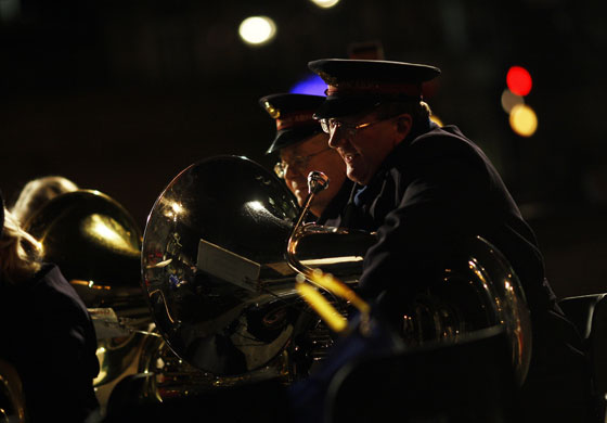 Gallery 24 hours in pictures: Salvation Army band prepares to play in Trafalgar Square