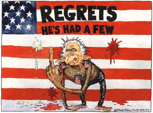 Gallery Katine auction part 2: Cartoon of George W Bush by Steve Bell