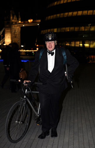 Gallery Boris Johnson: Boris Johnson with his bicycle