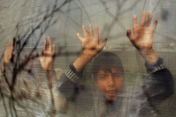 Gallery December 9 2008: Malalha, Gaza: Palestinian Bedouin boys from a marginal community