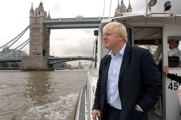 Gallery Boris Johnson: Boris Johnson on the River Thames