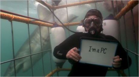 Microsoft advert showing diver