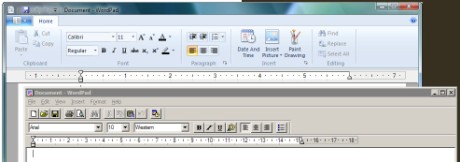 Ribbon interface on Windows 7's WordPad