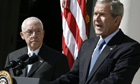 US attorney general Michael Mukasey and George Bush. Photograph: Jason Reed/Reuters