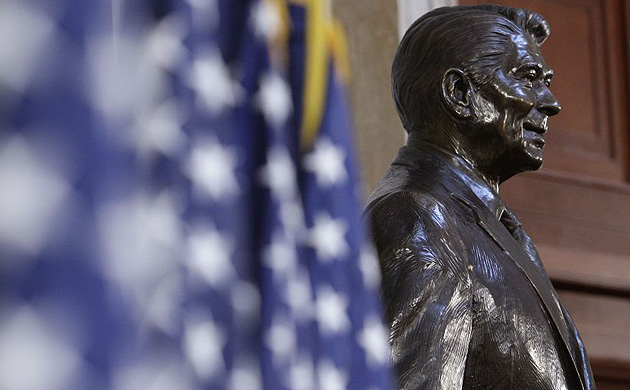  A bronze statue of President Ronald Reagan stands in the Rotunda of the Capitol in Washington, Wednesday, June 3, 2009, after an unveiling ceremony. 