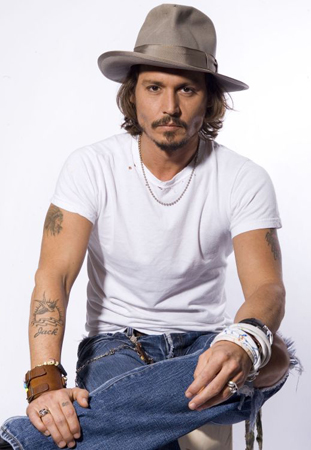 Actor Johnny Depp tattooed 