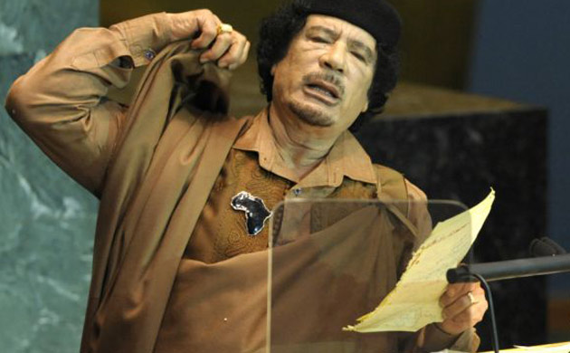 Muammar Gaddafi addresses the UN general assembly