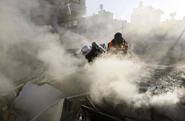 Gallery gaza pm updated: Members of the Palestinian civil defence services