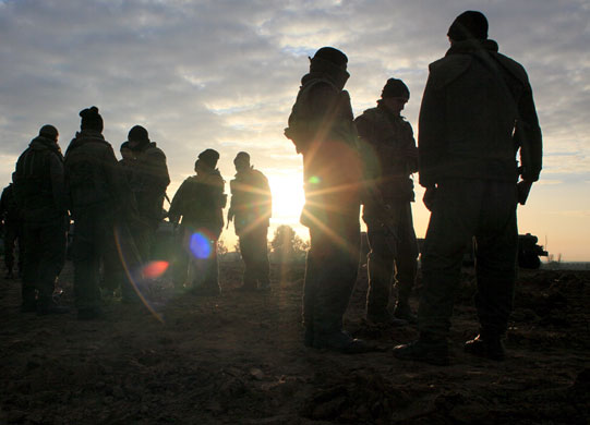 Gallery 11 January 2009: Gaza Strip border: Israeli soldiers in a staging area