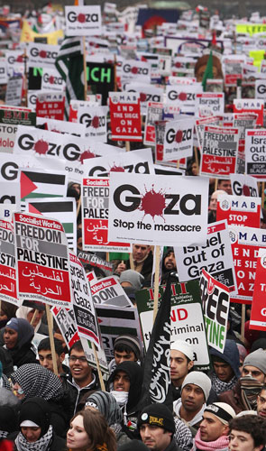 Gallery Gaza protests: Demonstrators, calling for an end to conflict in Gaza, gather in Hyde Park