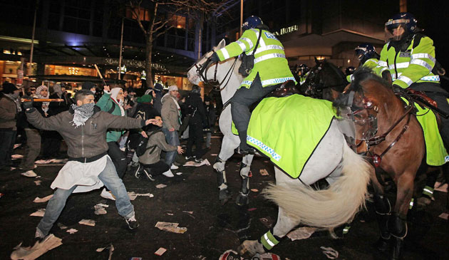 Gallery Gaza protests: Protestors clash with riot police outside the Israeli embassy in London