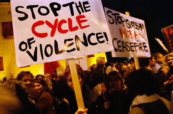 Gallery Gaza protests: Left wing Israeli demonstrators in Tel Aviv