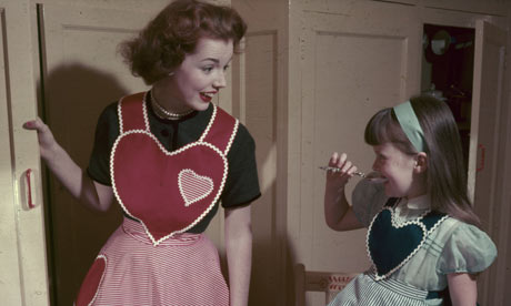 Mother and daughter baking
