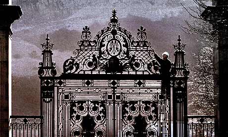 Main gates at Holyroodhouse, the Queen's official Scotland residence