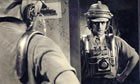Harry Piel wearing some sort of gadget