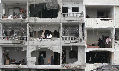 A bombed-out house in Gaza