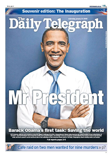 Gallery Obama world front pages: Australia Telegraph