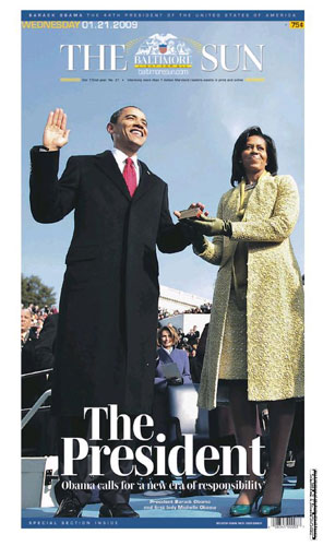 Gallery Obama world front pages: Baltimore Sun