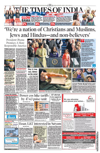 Gallery Obama world front pages: The Times of India