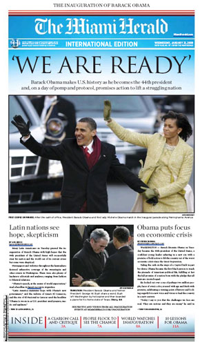 Gallery Obama world front pages: The Miami Herald