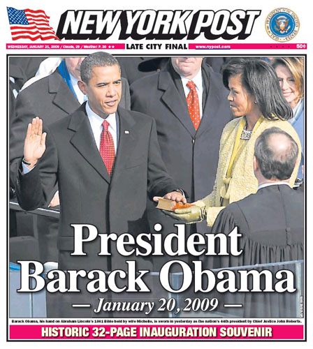 Gallery Obama world front pages: NY POst