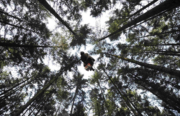 Gallery 21 January 2009: Frankfurt, Germany: An environmental activist in a camp of protestors