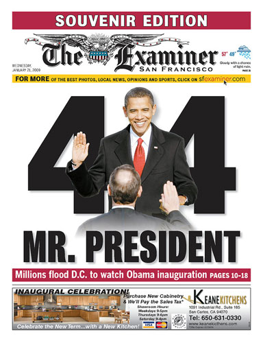 Gallery obama update front pages: The San Francisco Examiner