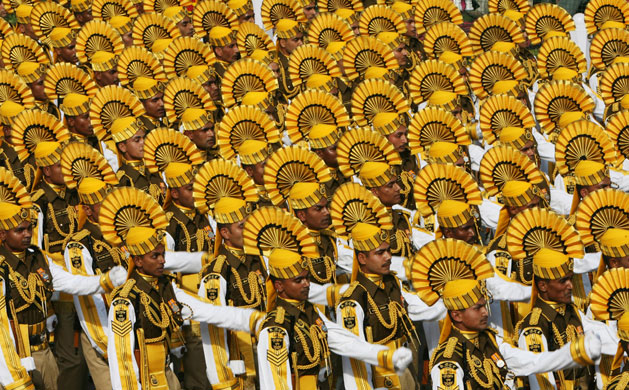 Gallery 23 January 2009: Soldiers during a dress rehearsal for the Indian Republic Day parade