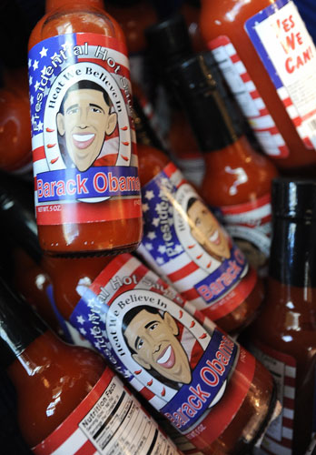 Gallery Obama merchandise: Barack Obama hot sauce at an inaugural souvenir store in Union Station