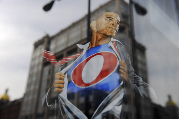 Gallery Obama merchandise: Washington DC, US: A t-shirt with a depiction of Barack Obama