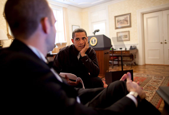 Gallery Obama: the new president: Barack Obama and Jon Favreau