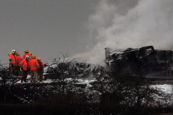 Gallery Frieght train fire: Freight train fire in Scotland