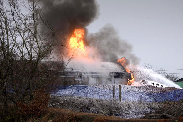 Gallery Frieght train fire: Freight train fire in Scotland