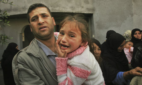 Relatives mourn a Palestinian man killed by Israeli soldiers in Gaza